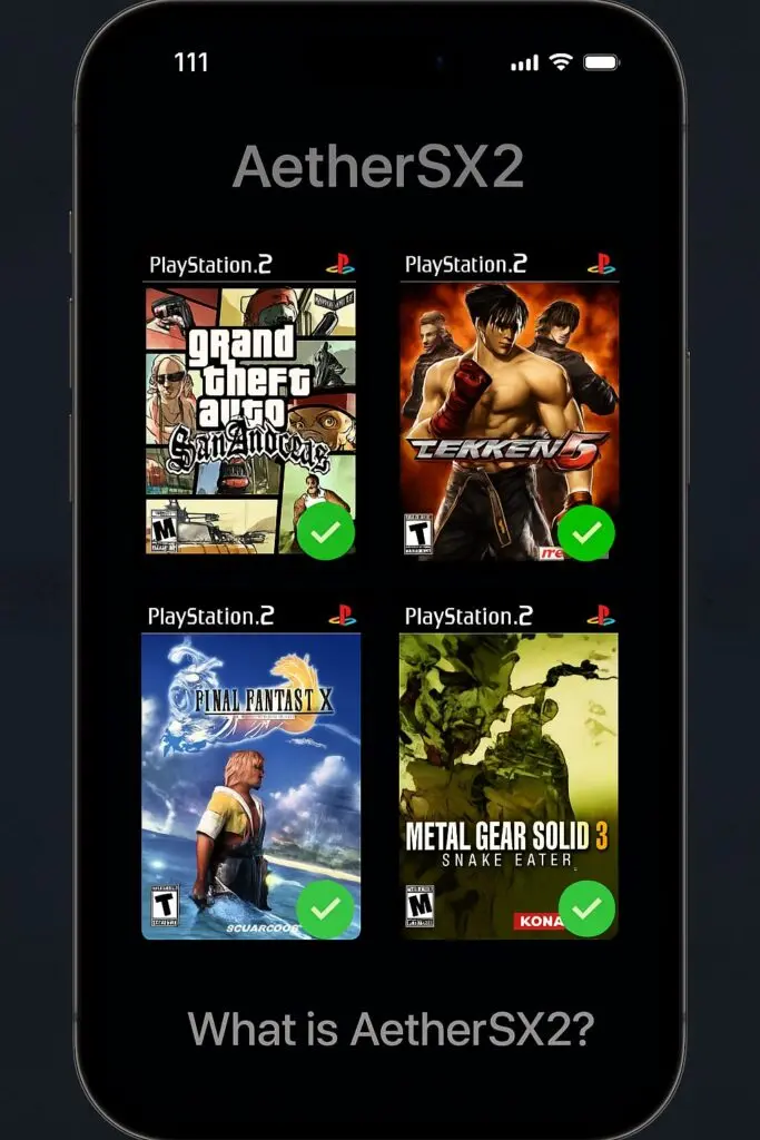 PS2 gameplay on iPhone using AetherSX2 emulator with external controller