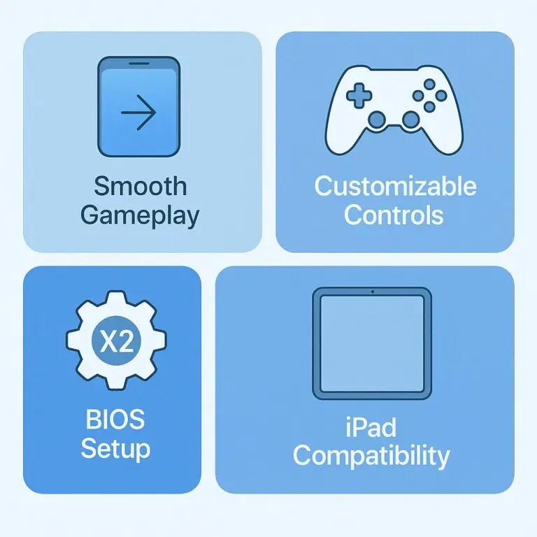 Key features of AetherSX2 on iOS: smooth graphics, customizable controls, BIOS setup